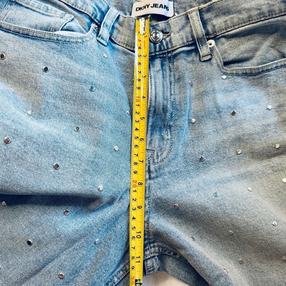DKNY Light Blue Studded Wide Leg Jeans - Picture 8 of 11